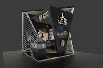 create a 3d trade show or vending machine