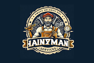 do unique vintage handyman services logo with any file format