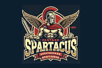 do amazing vintage spartacus logo in just two days