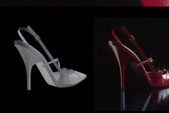 make shoe, sneakers, footwear 3d model and photorealistic rendering for you
