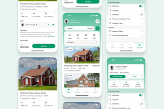 develop flutter or react native real estate app, property listing app