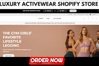 design luxury activewear shopify store sportswear store activewear website