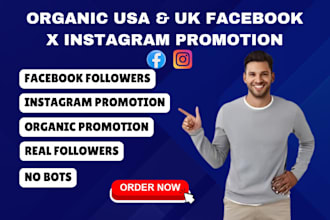 grow your facebook page x instagram followers targeting USA UK to boost sales