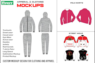 design clothing apparel mockup flat sketches