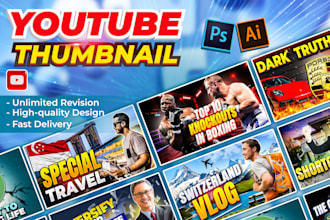 design attractive clickbait amazing eye catchy great youtube thumbnail design