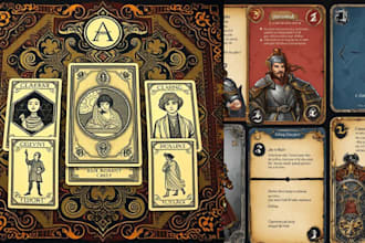 do game card design, game illustration, board games, tarot cards , playing cards