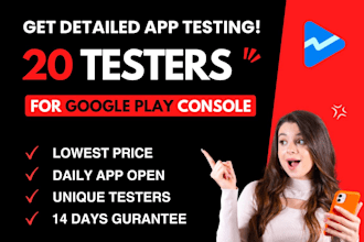provide unique 20 testers for google play console, closed testing