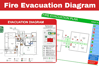 create a custom life safety plan, fire emergency evacuation plan, escape plan