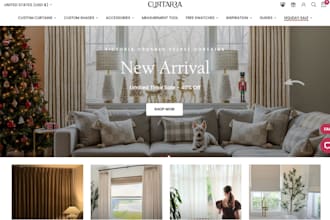 design curtain shopify home decor bedsheet store window blind curtain website