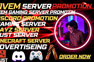 minecraft, dayz, rust, fivem, server promotion, gaming server promotion