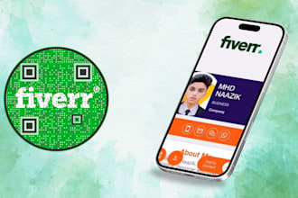 create business card and professional  qr code with your logo