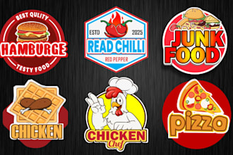 create premium restaurant, pizza, BBQ food logo for you