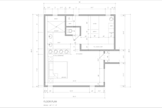 design, propose, create 2d architectural floor plan, blueprint autocad