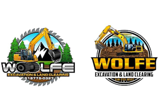 design awesome excavator logo