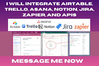 automate workflows by integrating airtable notion trello asana  zapier with apis