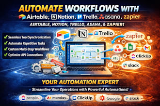 automate workflows using airtable notion trello asana zapier monday clickup apis