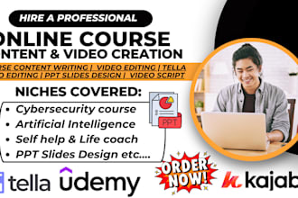 create course content, ebook online course, video lesson plans on any subject
