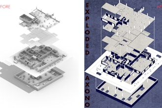 do architectural illustrations photoshop diagrams renders