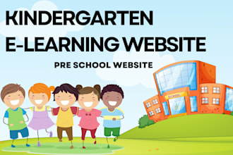 build e learning kindergarten website preschool nursery school or day care web