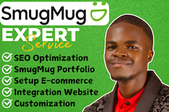 build smugmug portfolio, showit, e commerce integration and seo optimization
