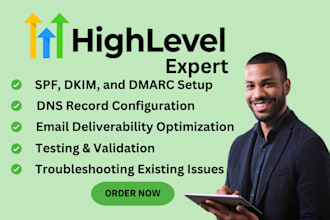 fix ghl email deliverability dmarc spf dkim dns records in gohighlevel