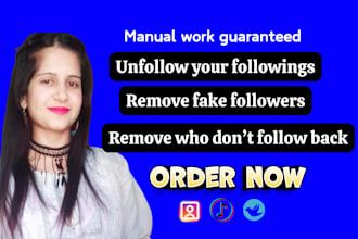 manually unfollow instagram followings and remove fake, bot followers