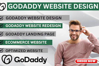 setup godaddy website, redesign godaddy website or design godaddy landing page