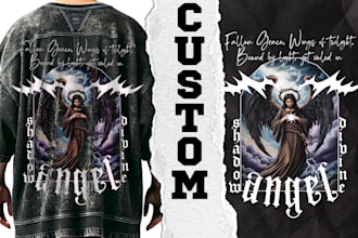 create custom vintage retro y2k dark art,horror gothic designs