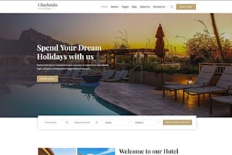 design property management website vacation rental hotel booking website wix