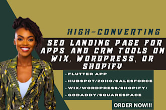create landing page with high conversion for app integrate CRM to wix, wordpress