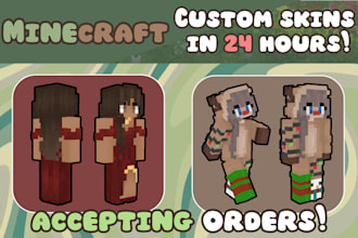create custom minecraft skins for you in 24 hours