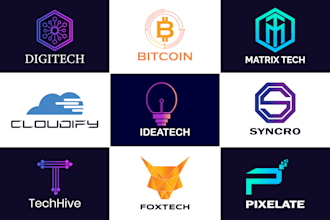 design modern tech crypto startup security software app technology business logo