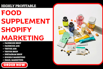 do food supplement shopify store marketing via facebook ads tiktok shop