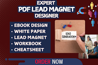 create business PDF lead magnet, workbook, ebook design, lead generation