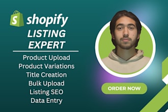 do shopify product listings, SEO, bulk product upload and data entry