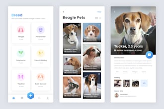 develop pet finder app, pet adoption app, pet care app, pet management app