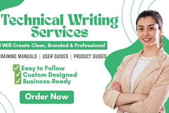 create instructional training manual, user guide, user manual or products guide