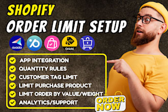 setup shopify order limits avada orichi mincart pareto minmaxify ruffruff kor