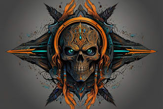 neo tribal, cybersigilism design for tattoo, clothing brand