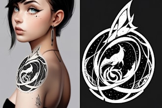 design a custom dotwork or lined tattoo