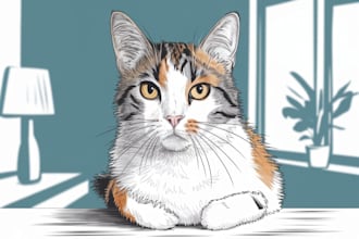 draw a cute realistic pet portrait