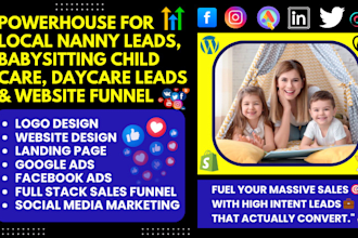 generate local nanny leads babysitting child care daycare kindergarten website