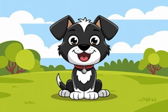 make your pets, dog, animal into cartoon vector portrait