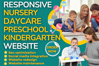 design kindergarten nursery school childcare preschool daycare college website