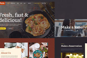 restaurant website food catering website food cafe website truck  chef