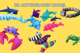 3d articulated model 3d toy design 3d flexi model 3d fidget