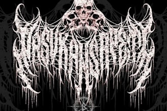draw awesome logo death metal, black metal font