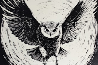 draw a line illustration, a linocut