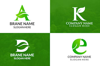 design an eco friendly, organic natural and leaf letter logo