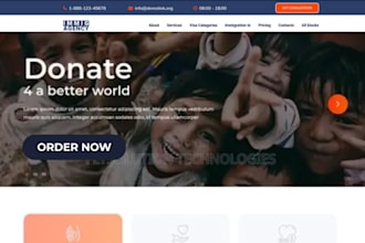build charity donation website non profit website ngo fundraising church website